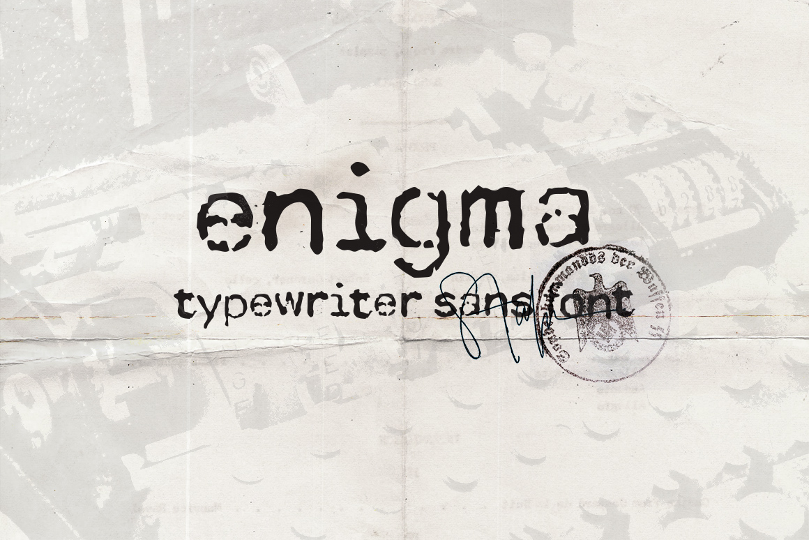 Enigma Typewriter Sans for Handmade Creators and Product Designers