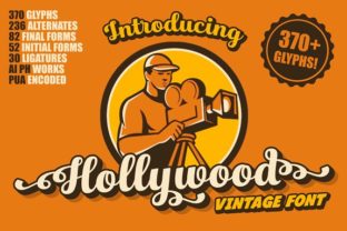 Hollywood: A Vintage Retro Font for Creative Designers